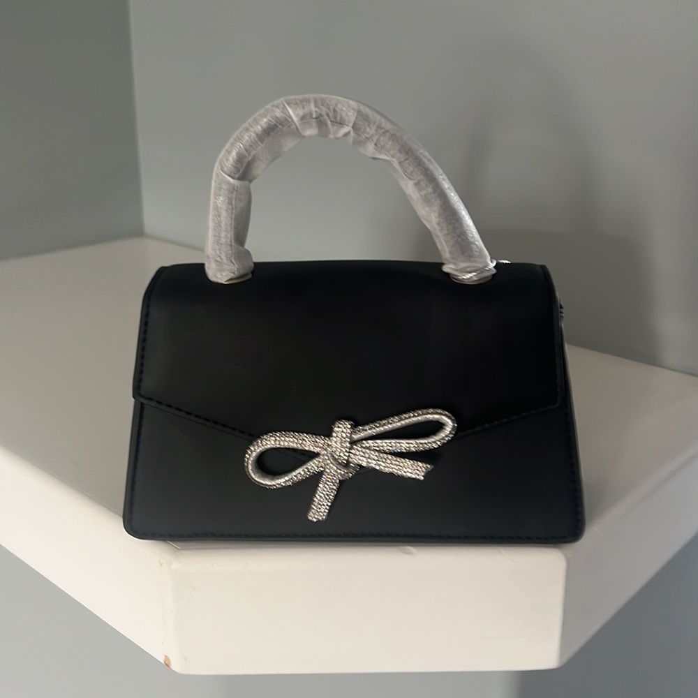 Black Rhinestone Bow Purse mini Bag - Picture 3 of 6